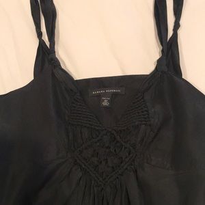 Black silk top
